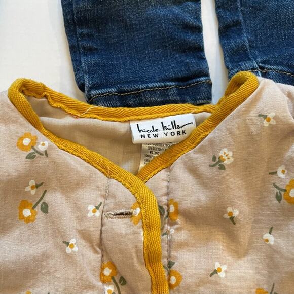 Baby Girl Bundle - 9 items, rompers, dresses, jeans, quilted jacket, 6-12mos. - Picture 8 of 9